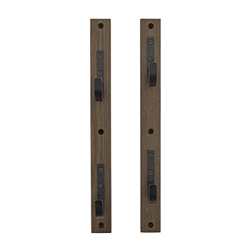 Indoor Gun Rack for 2-4 Rifles or Shotguns, Wall Mounted Wood with Metal Hooks K229530