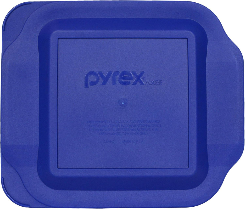 2-Pack Square Glass Baking Dishes with Blue Lids U606
