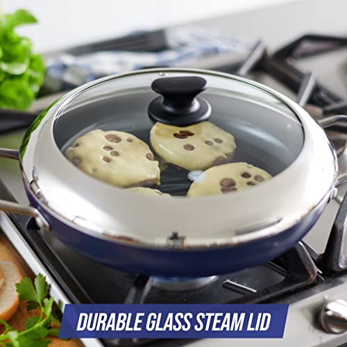 Diamond Infused Ceramic Nonstick 11" Grill Pan with Lid E127199