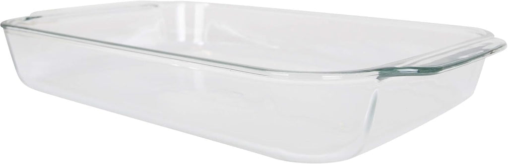 Oblong Clear Glass Casserole Baking Dish with Blue Lid H296298