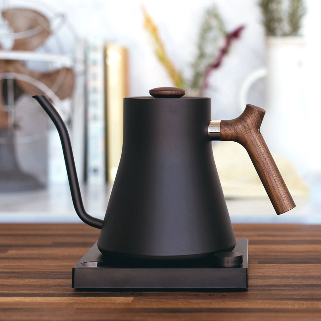 Electric Pour Over Kettle, Matte Black with Walnut Handle T24529