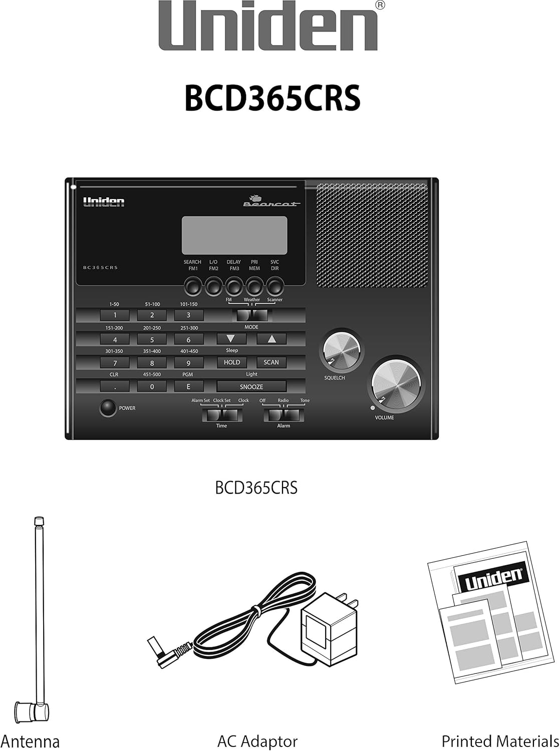 500 Channel Scanner with Alarm Clock, FM Radio and Weather Alert N117