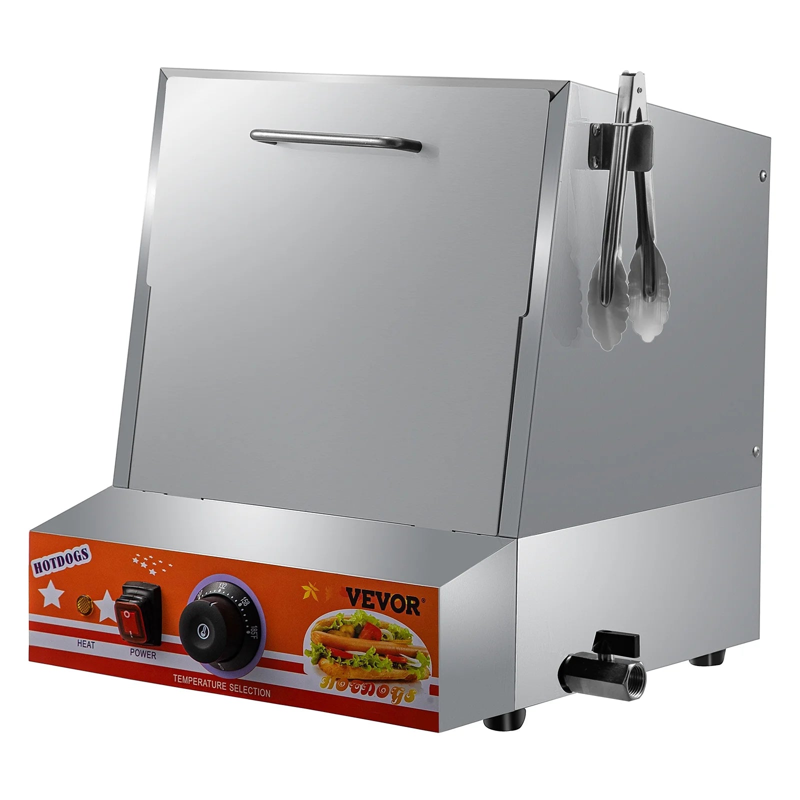 Hot Dog Steamer, 36L, Electric Bun Warmer with Stainless Steel Body H902