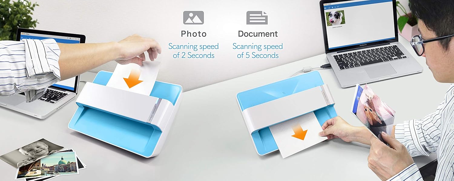 Photo Scanner for 4x6 Photos, Auto Crop and Deskew, CCD Sensor, Mac and PC Compatible O25449