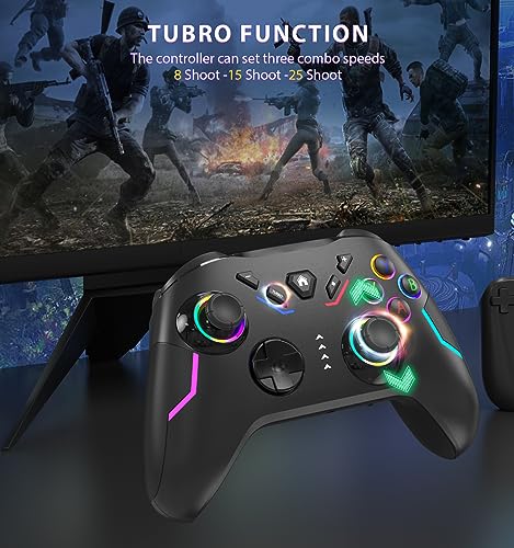 Wireless PC Gaming Controller for Windows, Switch and Steam Deck with LED Light C20347