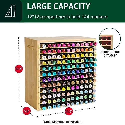 Bamboo Marker Organizer Desktop Storage for 288 Pens and Pencils E96724