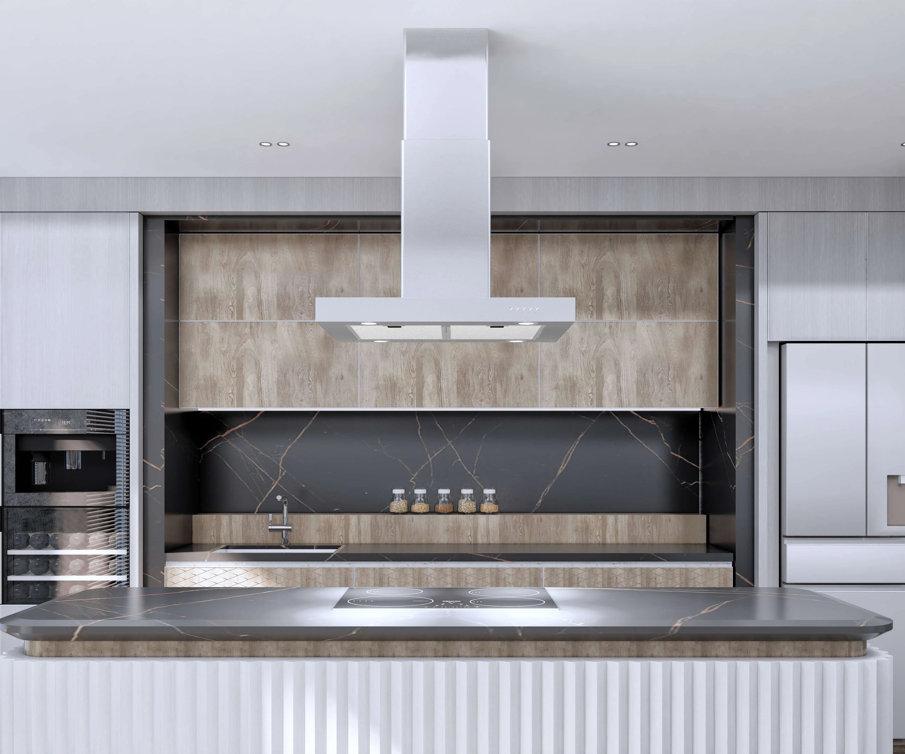 Island Mount Kitchen Range Hood 30" 760 CFM Stainless Steel E5110