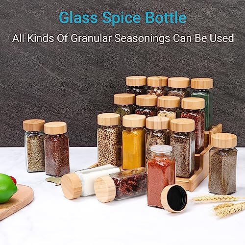 4 oz Glass Spice Jars with Bamboo Lids, 24 Pack with Labels and Funnel L631073