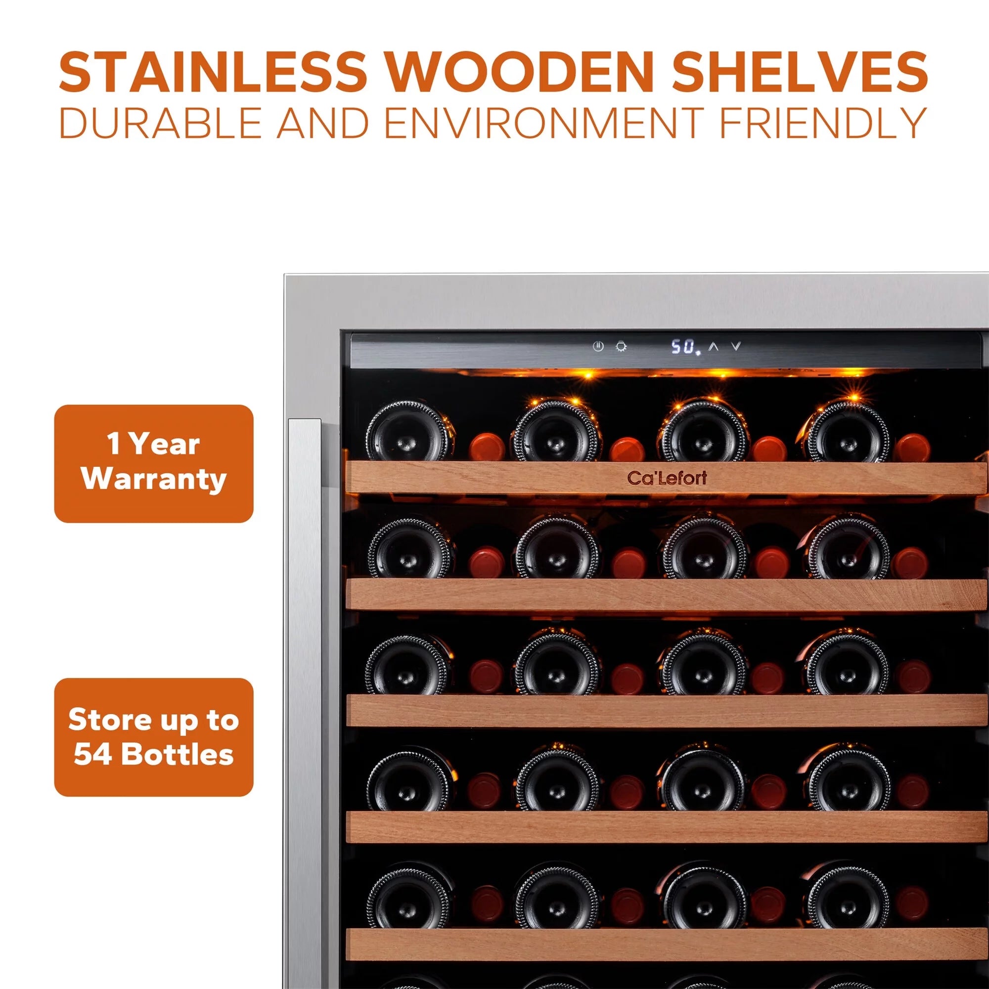 24 inch Dual Zone Wine Fridge and Cooler, 54 Bottle, Freestanding & Built-in E92358