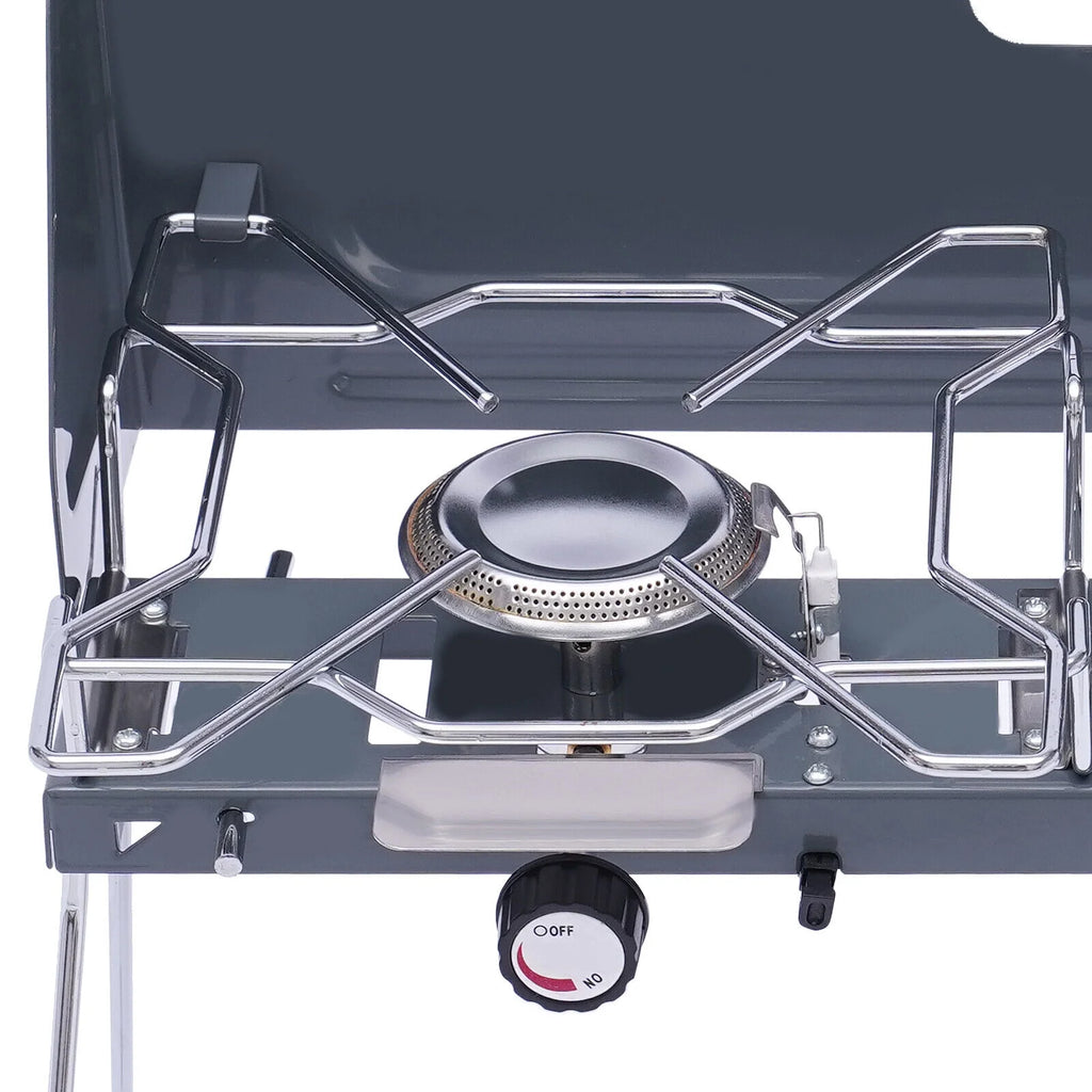 Portable 2-Burner Butane Camping Stove with Grill K5473