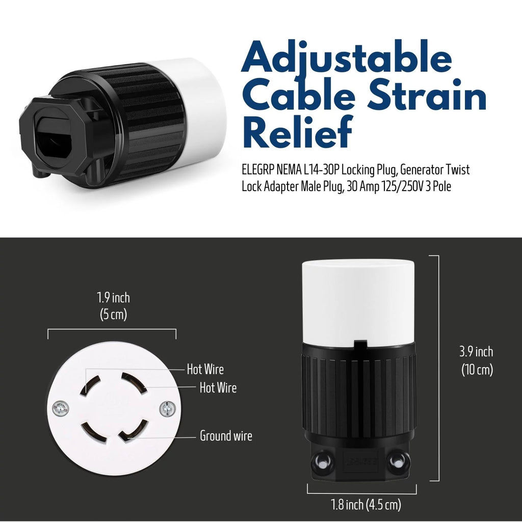 Locking Connector Female Socket, 30 Amp 125/250V, 3 Pole 4 Wire D1586