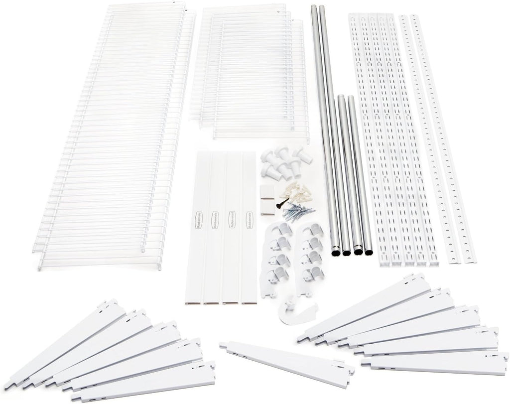 Wire Shelving Closet Kit with Expandable Shelving and Telescoping Rods P2600