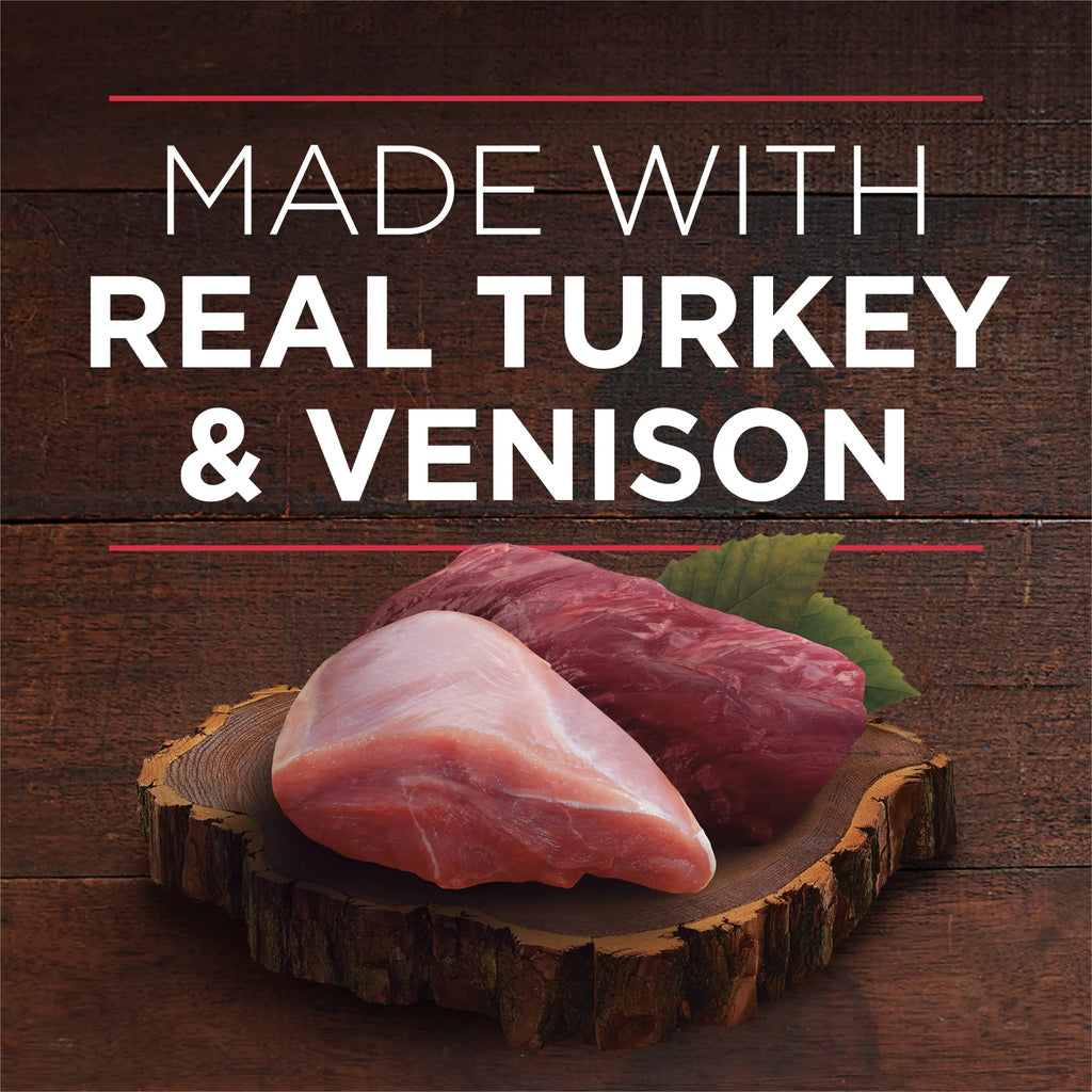 Wet Dog Food High Protein Tender Cuts in Gravy, Real Turkey & Venison, 13 oz Cans (12 Pack) N77299