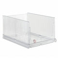 Clear Stackable Wardrobe Organizer Bins, Foldable Plastic Storage Baskets - Transparent Drawer Shelf Containers for Closet, Kitchen, Bathroom, Office, Dorm - Easy Assembly & Durable Design