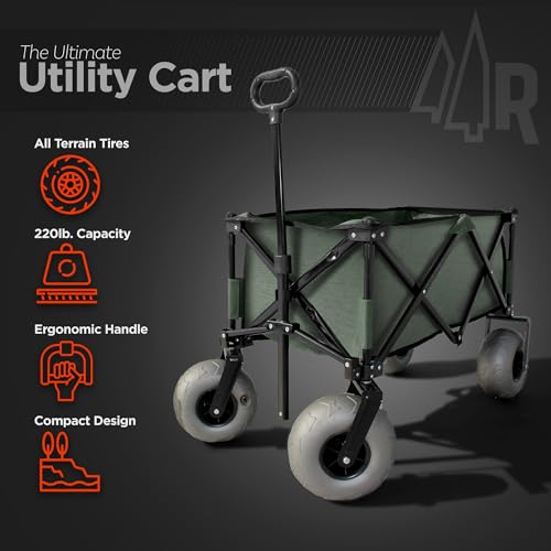 All Terrain Steel Frame Beach Wagon with 9" Pneumatic Tires, Collapsible M2474