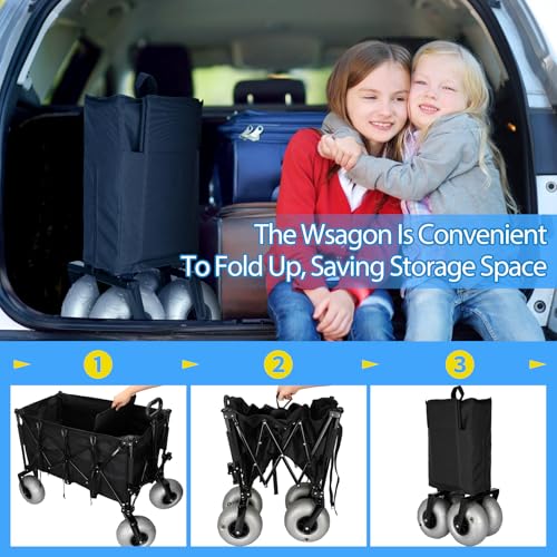 Collapsible Beach Wagon with All-Terrain Wheels and Detachable Cooler U3960