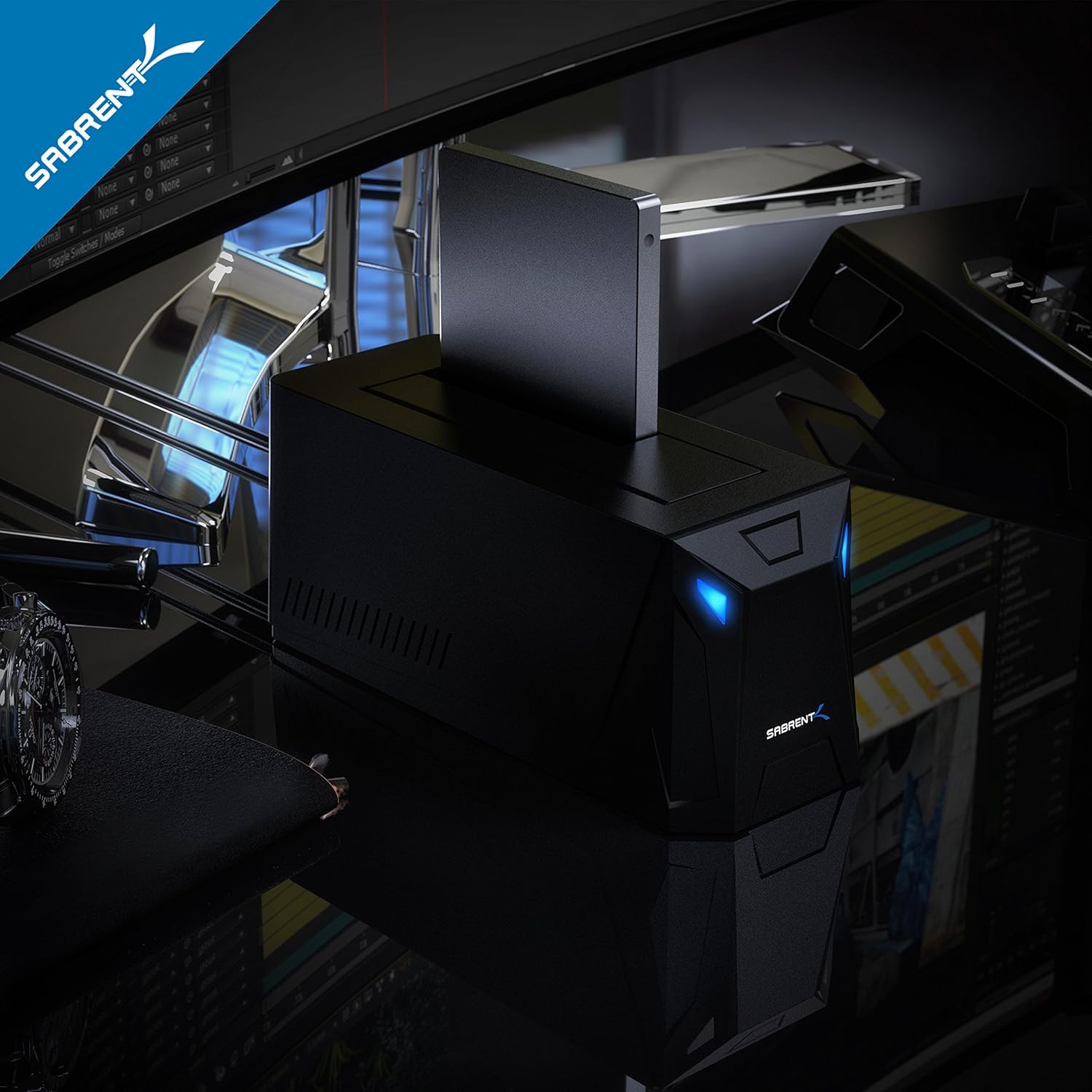 USB 3.0 to SATA Dual Bay External Hard Drive Docking Station for 2.5/3.5in HDD SSD with Cloner Function J42226