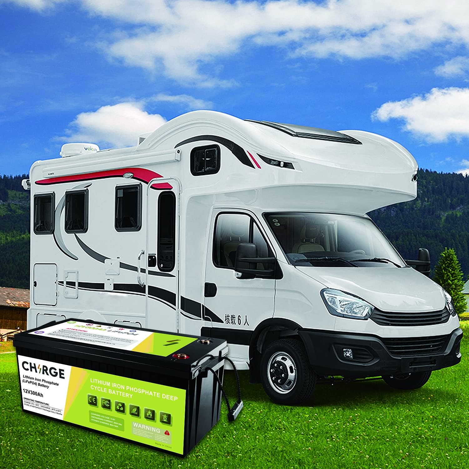 12V 100Ah LiFePO4 Battery with Built-in BMS for RV, Home Energy Storage and Off-Grid I29606