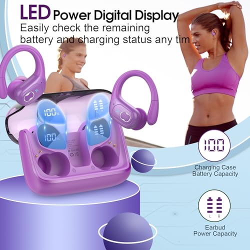 Wireless Earbuds Bluetooth 5.4 with Earhooks, IPX7 Waterproof P475856