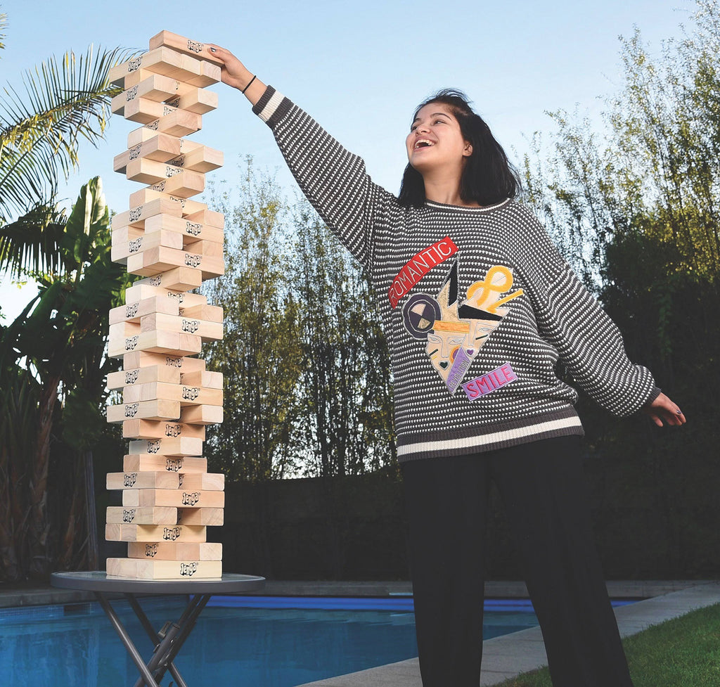 Giant Hardwood Stacking Game with Carry Bag T71993