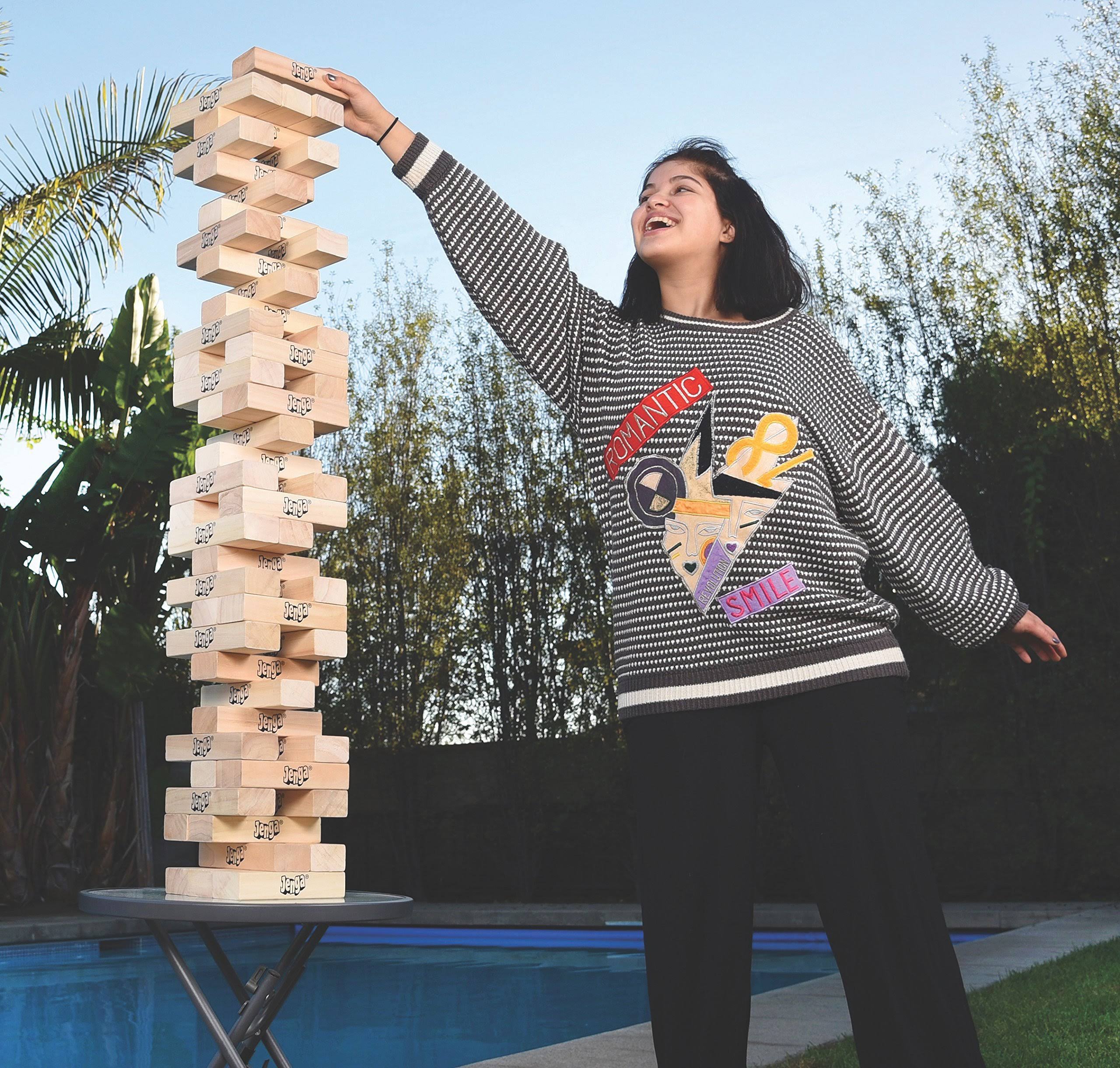 Giant Hardwood Stacking Game with Carry Bag T71993