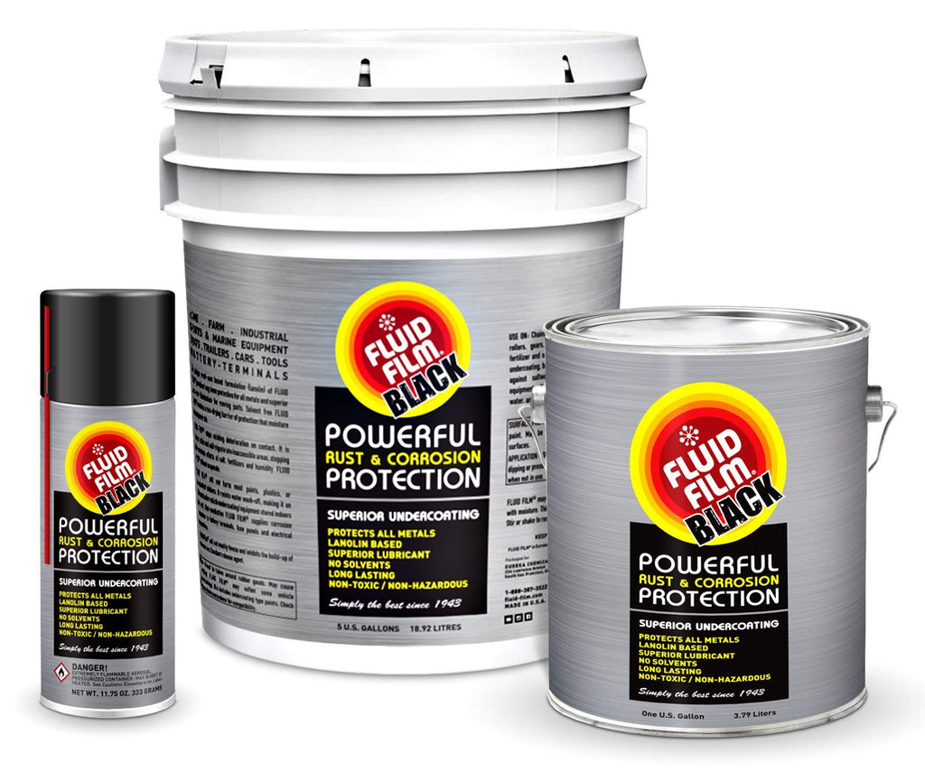 Fluid Film Black 12 Aerosol Cans with Extension Hose & Nozzle, Corrosion Prevention, Lubricant, Undercoating, 11.75 Oz D918