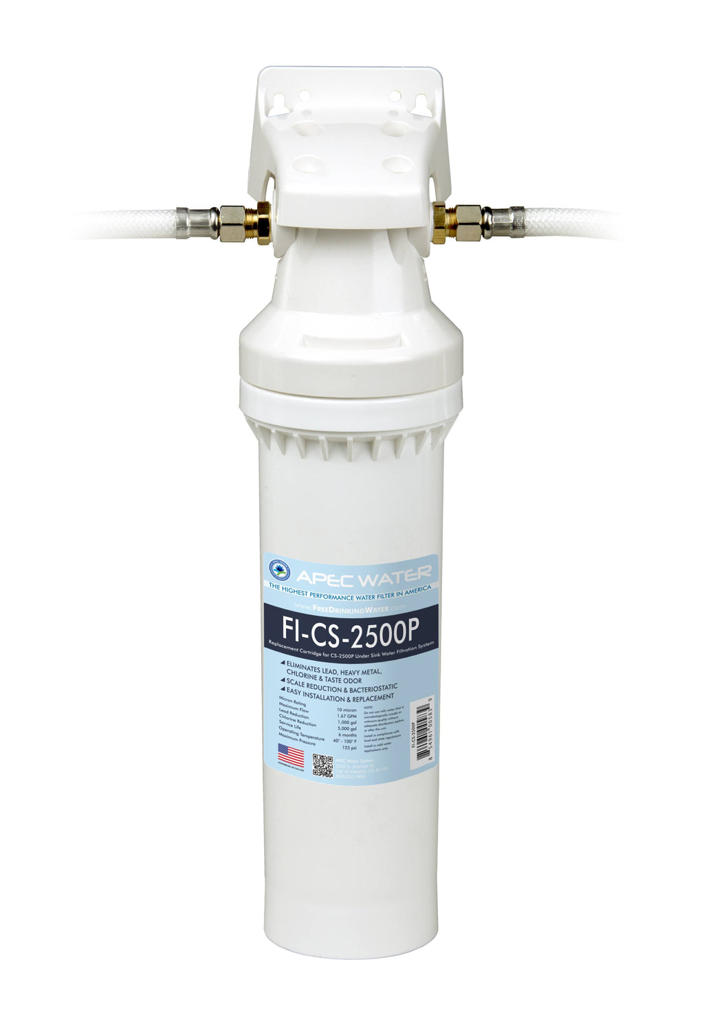 APEC High Capacity Under-Sink Water Filter System with Scale INHIBITOR (CS-2500P)