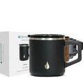 Elemental Summit Insulated Coffee Mug with Lid & Handle, Lightweight Camp Mug, Triple Wall Stainless Steel Vacuum Insulated Mug, Hot and Cold Thermal Coffee Tumbler, 16oz - Grey Speckle