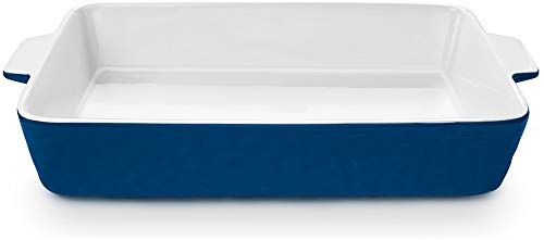 Ceramic Baking Dish, Casserole Dish for Oven, Lasagna Pan Deep, 9x13 Baking Pan with Handles, Porcelain Bakeware for Lasagna, Baking, Cooking, Kitchen, Daily Use, Wedding Gift (Red)