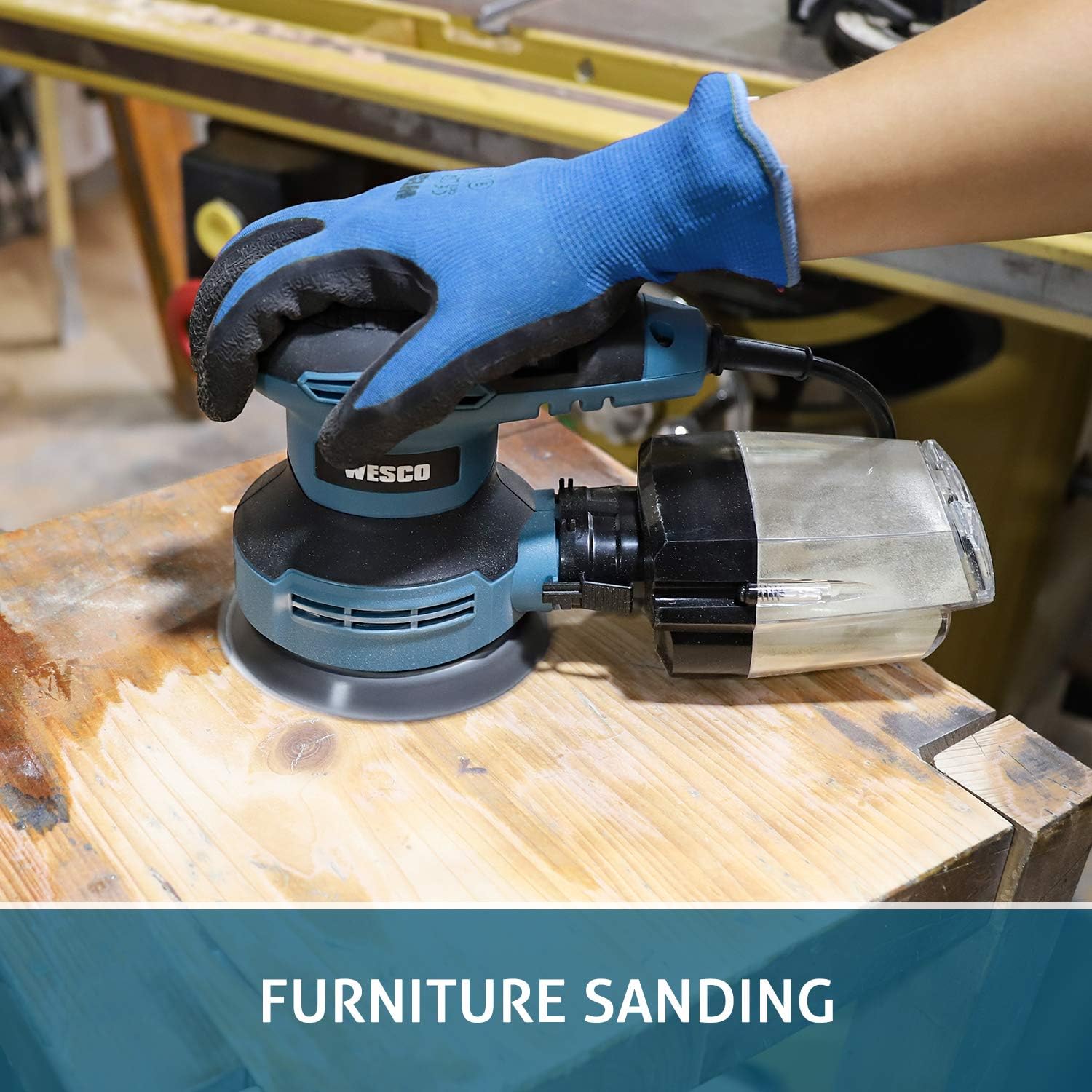 Orbital Sander 5-Inch with 12 Sanding Discs, 6 Speeds, Dust Collection J377668