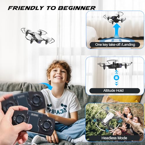 Mini Drone with Camera 720P HD FPV, Foldable RC Quadcopter with 2 Batteries C2480