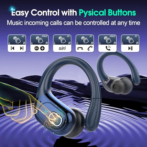 Wireless Earbuds Bluetooth 5.4 with Earhooks, IPX7 Waterproof P475856