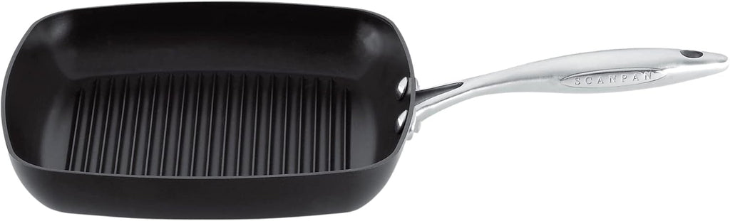 SCANPAN Professional 10.5” Square Grill Pan - Easy-to-Use Nonstick Cookware - Dishwasher, Metal Utensil & Oven Safe - Made in Denmark
