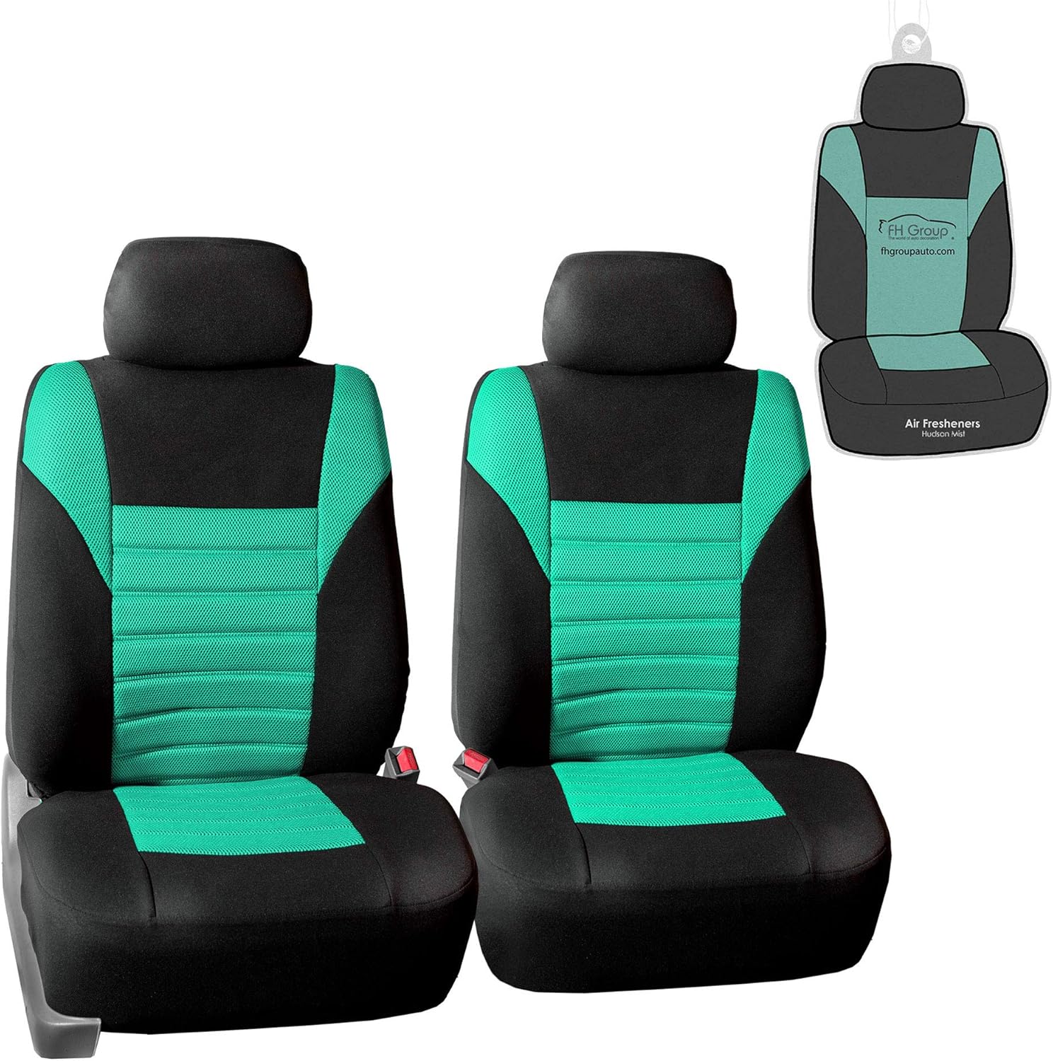 Car Seat Covers Pair Set, Airbag Compatible, Universal Fit for Cars Trucks and SUVs, Gray/Black O278981