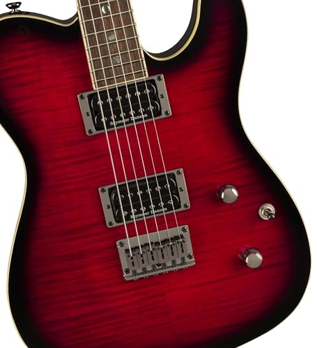Electric Guitar with Dual Humbuckers, Black Cherry Burst B62724