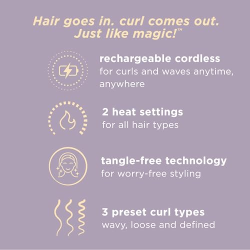 Cordless Automatic Curling Iron for Short to Medium Hair T62249