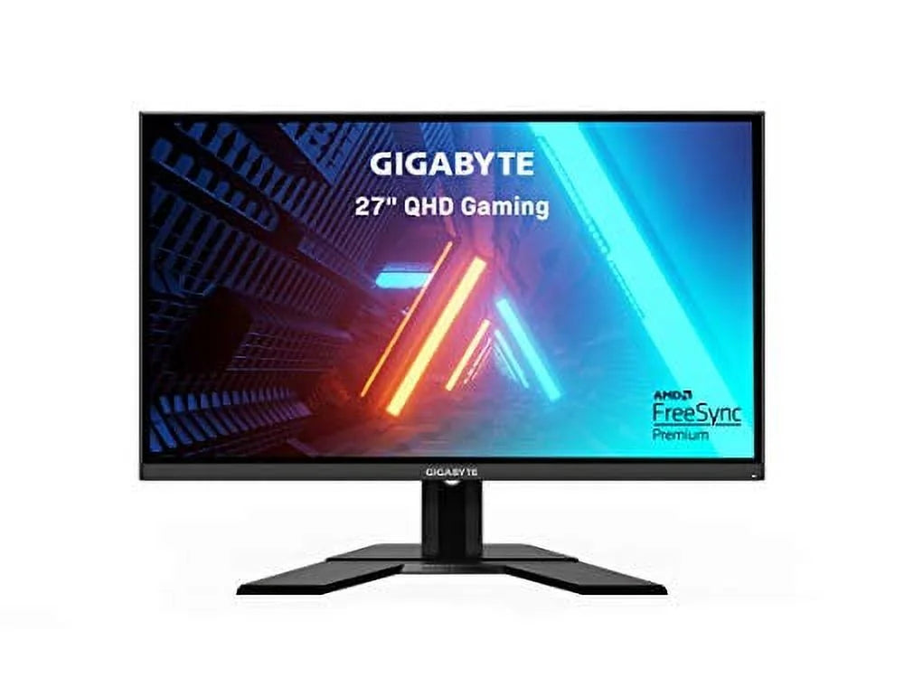 GIGABYTE G27Q 27" 144Hz 1440P Gaming Monitor, 2560 x 1440 IPS Display, 1ms Response Time, 92% DCI-P3, VESA HDR400, FreeSync Premium, DisplayPort 1.2, 2x HDMI 2.0, 2x USB 3.0, Black