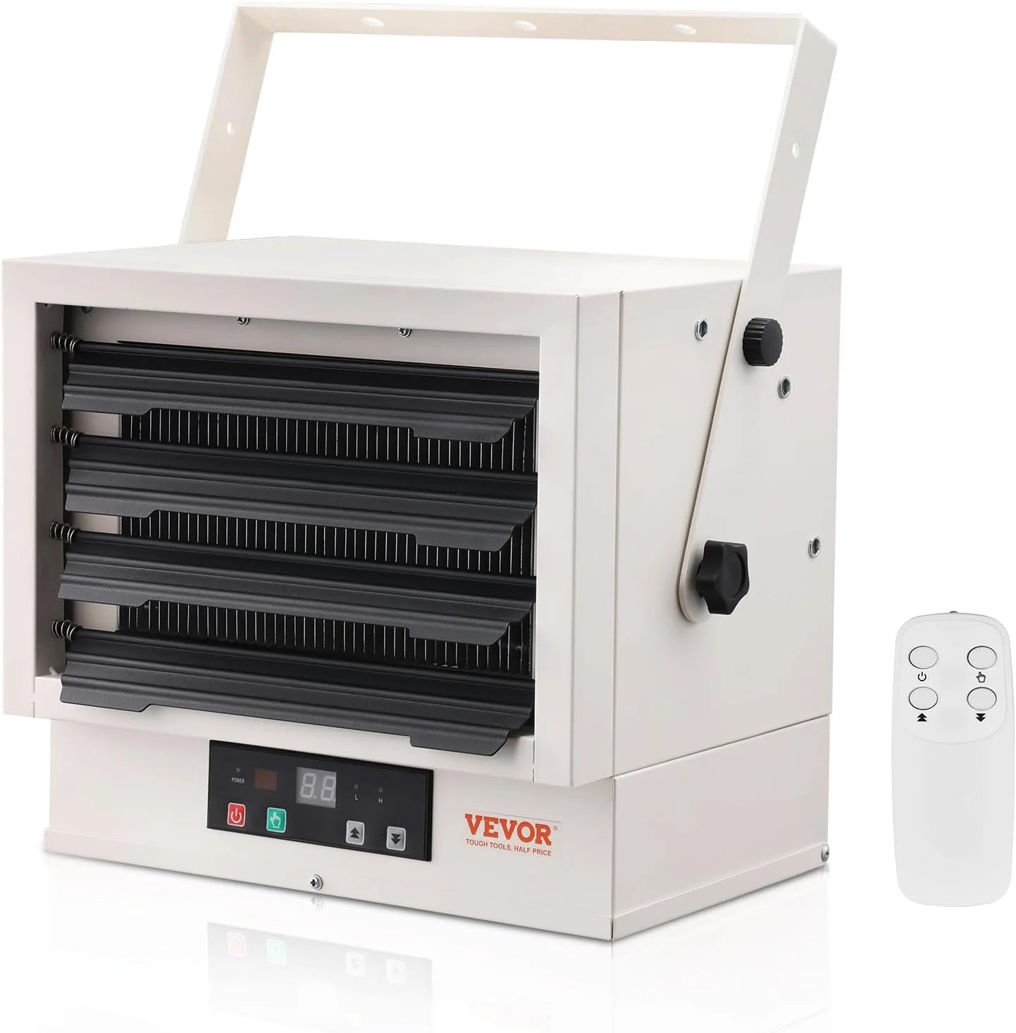 WAGEE Electric Garage Heater, 5000-Watt Digital Fan-Forced Wall/Ceiling Mount Shop Heater, with Remote Control Overheat Protection, Hardwired Heater with 9-Hour Timer, Ideal for Workshop, ETL Listed
