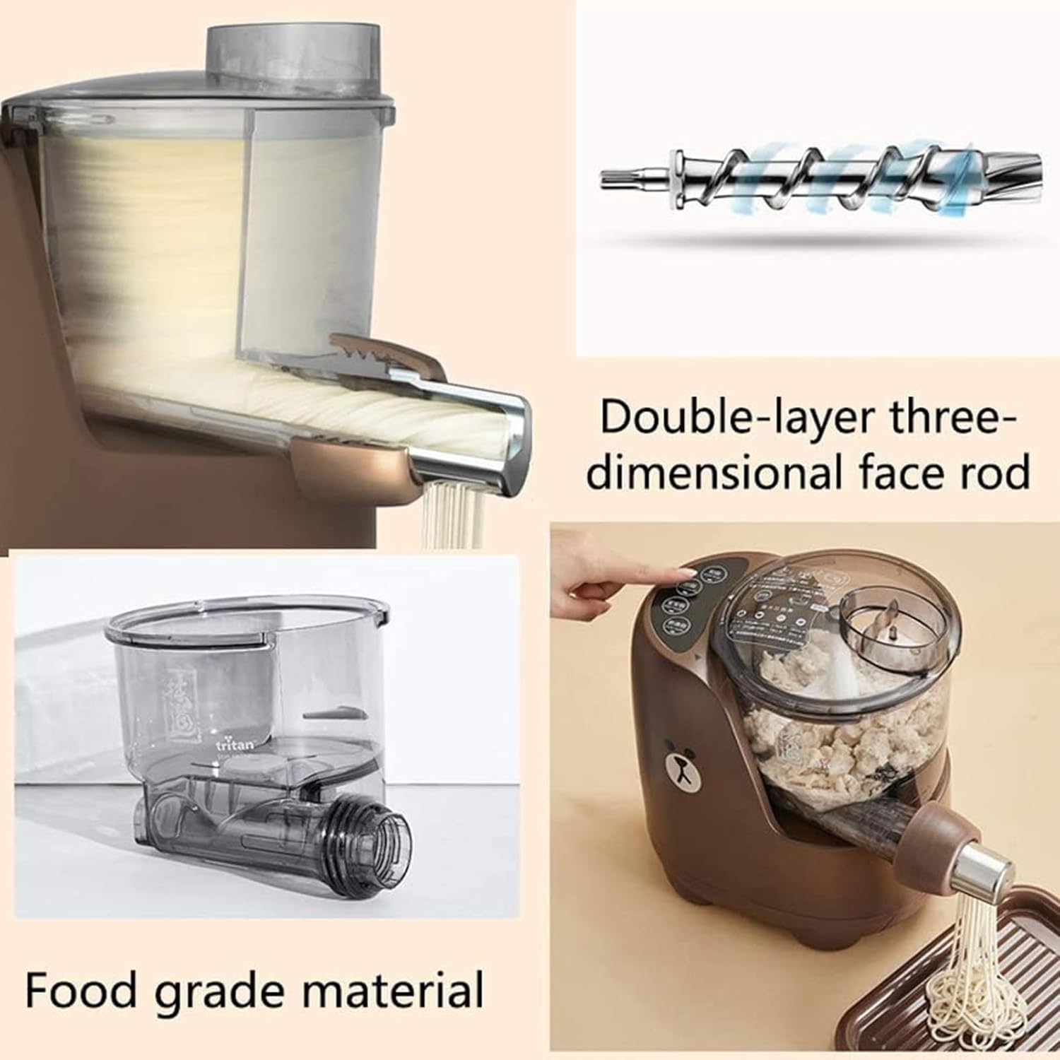 Electric Noodle Maker with Non-Stick Machine Knife and Thickness Settings V87208
