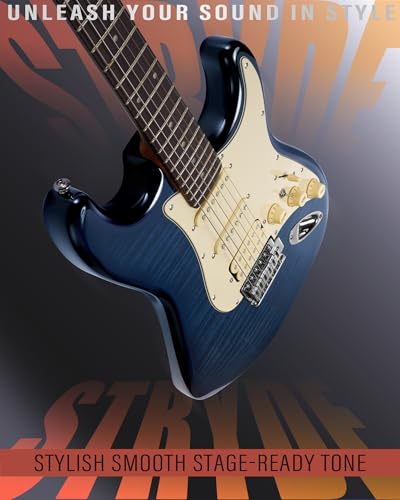 Electric Guitar with Coil-Split, Roasted Maple Neck, HSS Pickups, Beginner Kit with Amp and Bag C21096
