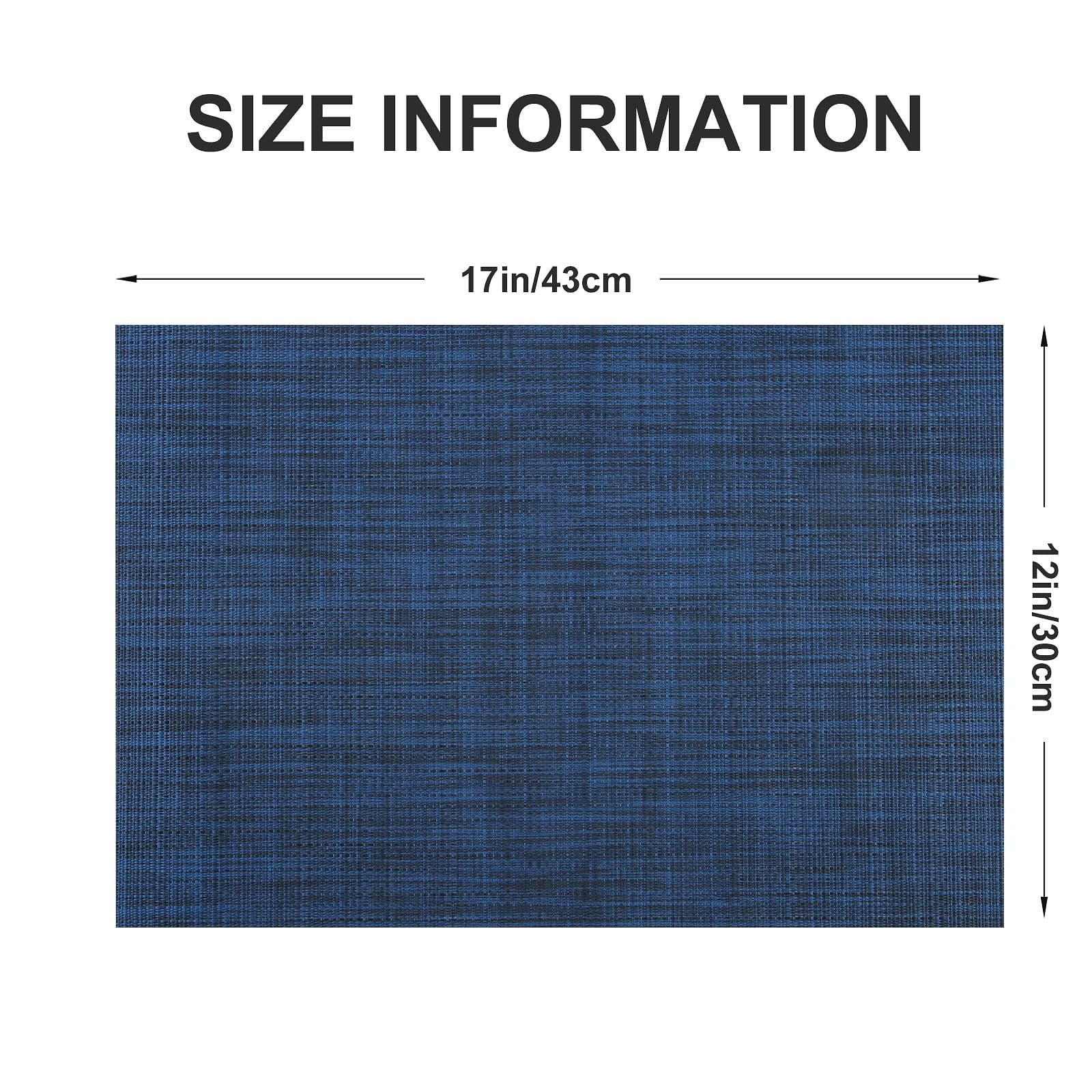 Heat resistant placemats set of 4, washable non-slip vinyl, navy blue B880