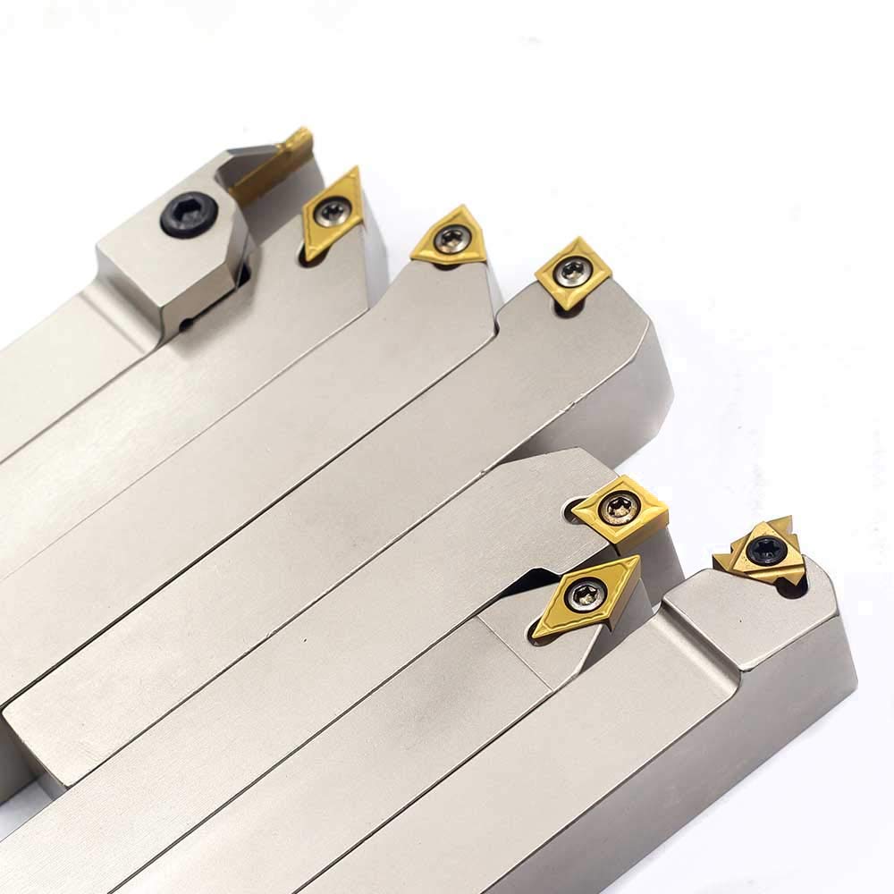 3/4" Shank 7-Piece Indexable Lathe Turning Tool Holder Set with Carbide Inserts G570139