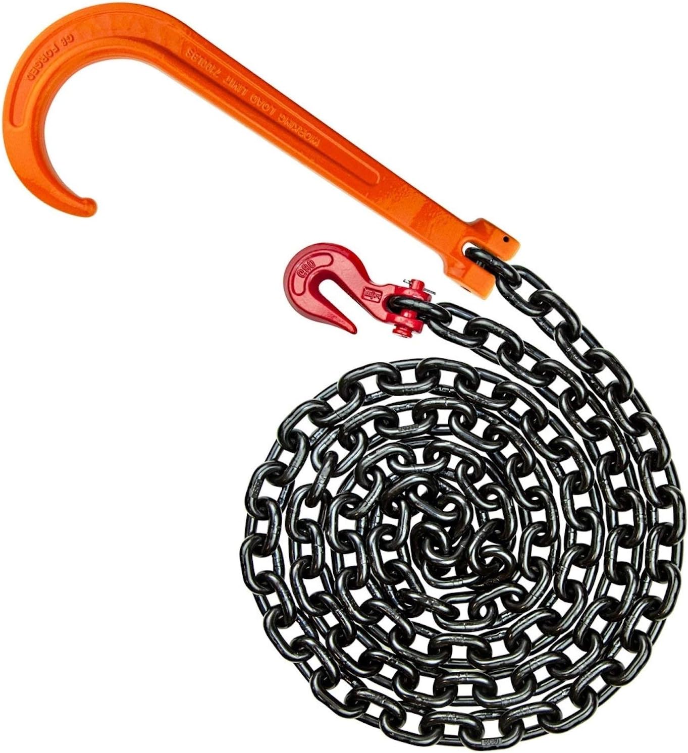 Alloy Tow Chain with Forged Long J Hook, 3/8 Inch x 6 Foot A761