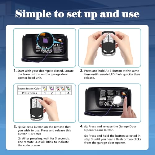 Garage Door Opener Remote with Keychain, 4 Button, 1 Pack N574
