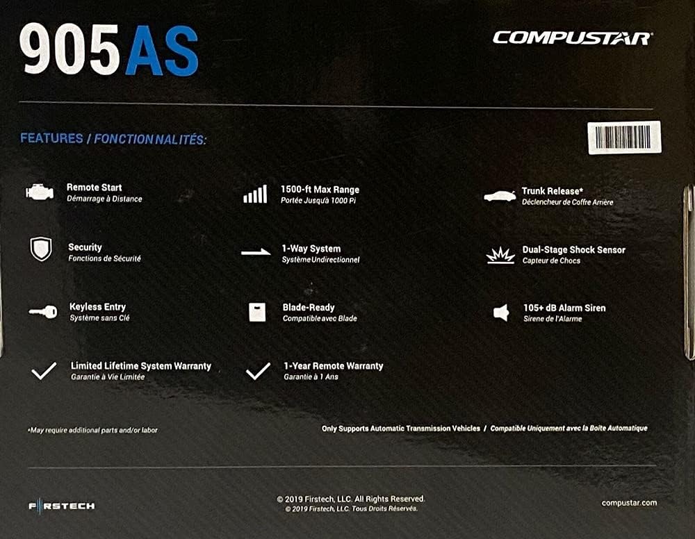4 Button 1 Way Remote Start System 1500ft Range F422