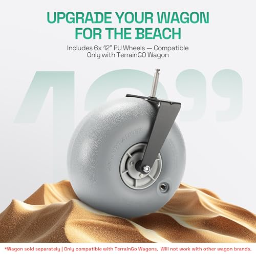 Beach Wagon Wheels for Sand, 12 Inch Air-Filled Tires V915