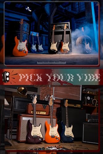 Electric Guitar with Coil-Split, Roasted Maple Neck, HSS Pickups, Beginner Kit with Amp and Bag C21096