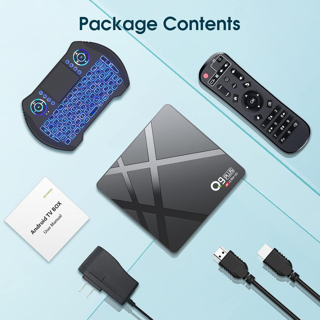 TV Box 4GB RAM 64GB with Wireless Mini Keyboard, Dual-WiFi, 4K, Pack of 2 R591024