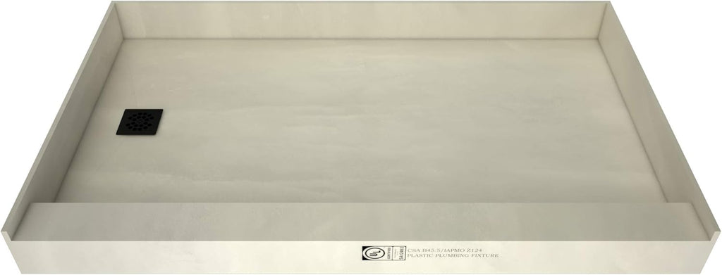 Shower Pan Kit with Flashing, Left Drain, Single Curb Shower Base, 60" x 30" G8381