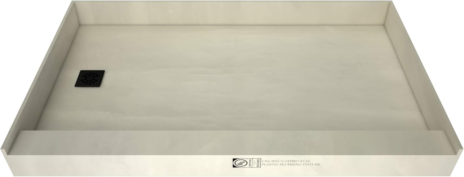 Shower Pan Kit with Flashing, Left Drain, Single Curb Shower Base, 60" x 30" G8381